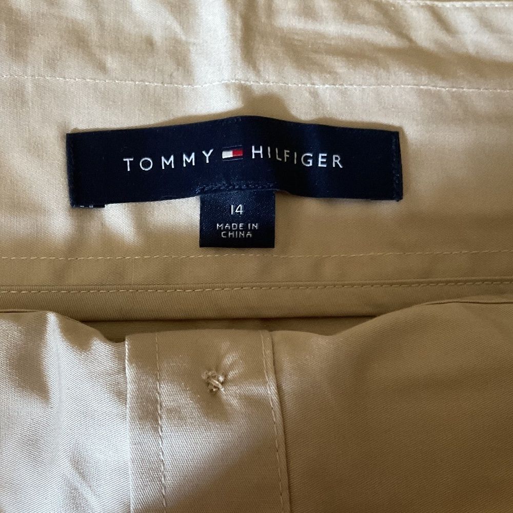 Tommy HILFIGER BEIGE COTTON FRONT BUTTONS BELTED COTTON SKIRT SIZE US 14 - Picture 12 of 15